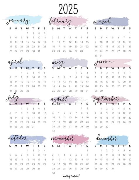 Cute Calendar 2025 - Printable Calendars AT A GLANCE
