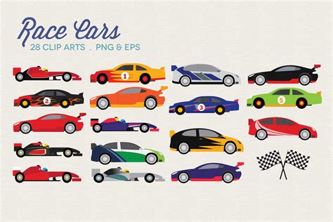 Race Cars Clipart Vector PNG Graphic by peachycottoncandy · Creative ...