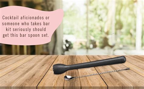 Buy Dynore Stainless Steel Teardrop Twisted Bar Spoon with Black PVC ...