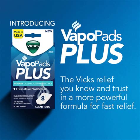 VapoPads Plus Intense Cold Blasting Menthol, 8 Pack - Vicks Humidifiers