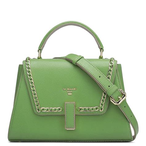 Small Franzy Leather Satchel - Kiwi – Da Milano