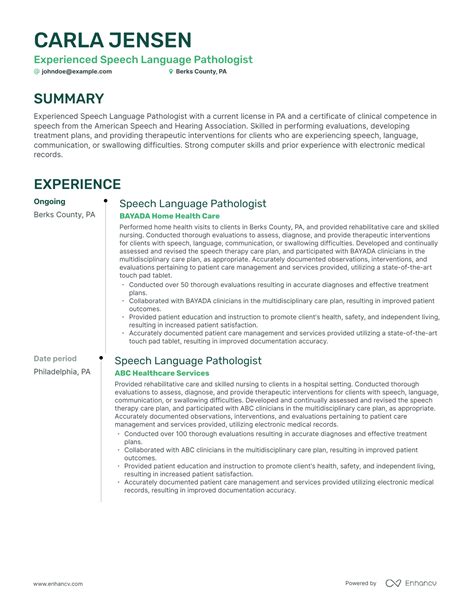 5 Speech Pathologist Resume Examples & Guide for 2023