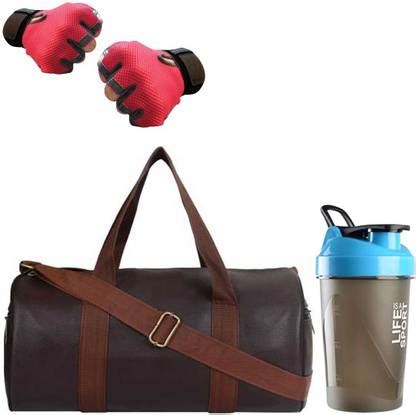 AV Brands Sports Combo of (BAROWN) Gym Bag with Compartment,Gym Gloves ...