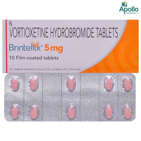 Brintellix 5 mg Tablet 10's Price, Uses, Side Effects, Composition ...