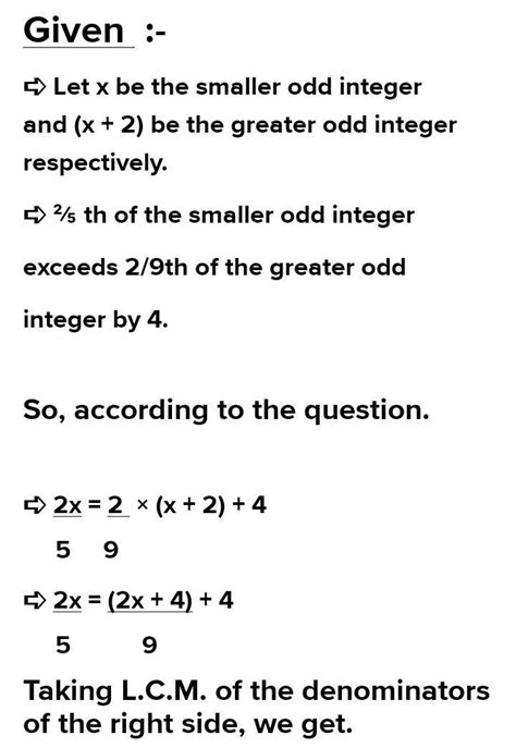 find two consecutive odd numbers such that two fifths of the smaller ...