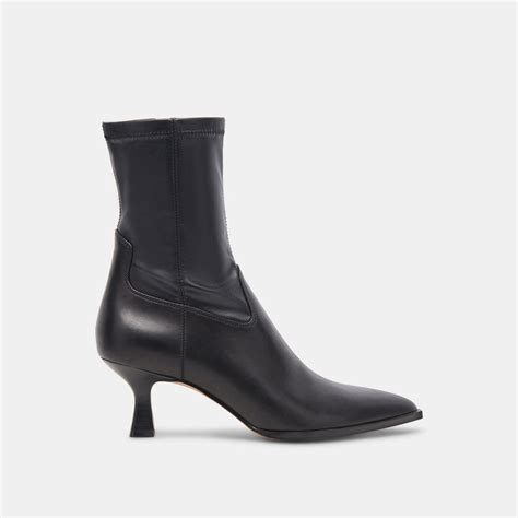 Arya Black Leather Boots | Rich Leather Black Boots with Skinny Heel ...
