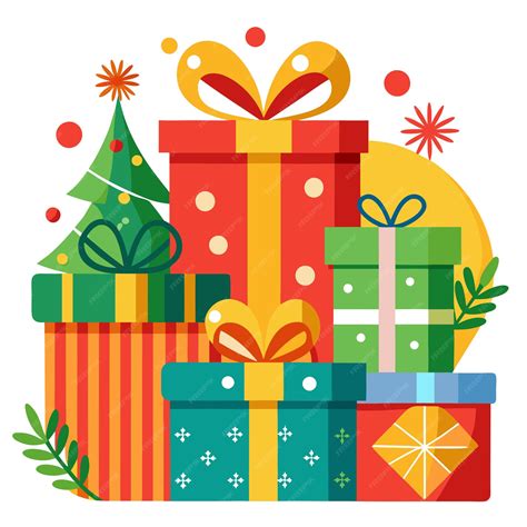 Christmas gifts clipart vector art and illustration | Premium AI ...