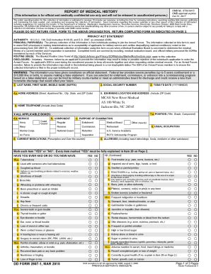 Fillable Online DD Form 2807-1, Report of Medical History, March 2015 ...