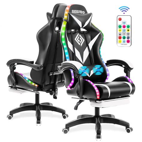 Buy Geepro RGB LED Lights Gaming Chair Racing Style Office Chair Height ...