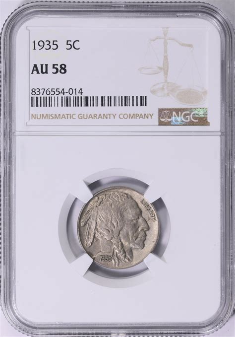 1935 Buffalo Nickel NGC AU-58 (Item 1822522) | GreatCollections Coin ...
