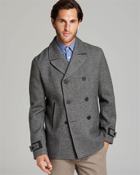 Grey Pea Coat Outfit Mens at Kara Torres blog