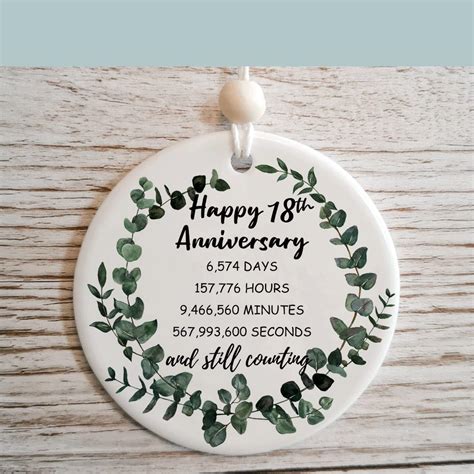 Amazon.com: 18 Year for Her or Him, 18th Wedding for Couple, Porcelain ...
