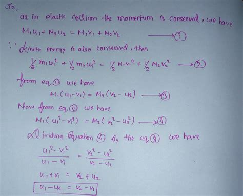 a) Derive the expression for velocities of the bodies after the elastic ...