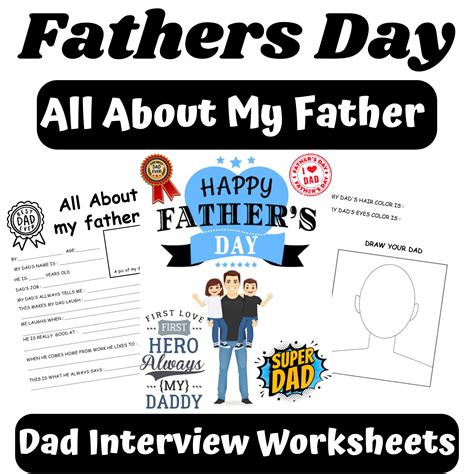 Father's Day All About My Dad Interview Questions,Questionnaire, Draw ...