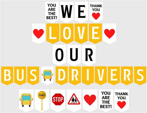 School Bus Driver Appreciation Printable Banner We Love Our - Etsy