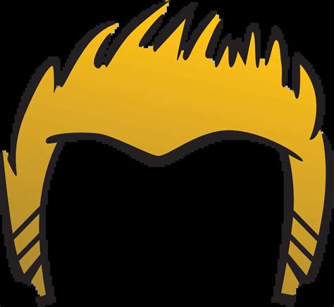 Golden Spiky Anime-Inspired Hairstyle Clipart Vector Graphic Design ...
