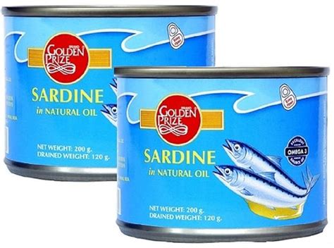Golden Prize Canned Sardine in Oil, 200g (Pack of 2) : Amazon.in ...
