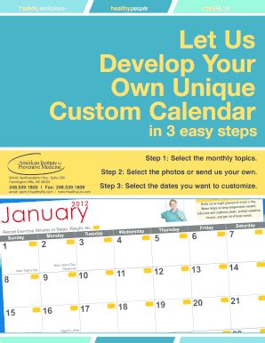 Fillable Online To download the custom calendar form Fax Email Print ...