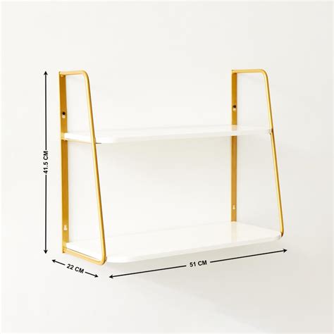 Buy Lilly NXT Metal 2-Tier Wall Shelf - White from Home Centre at just ...