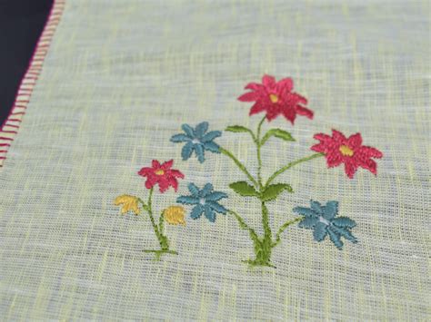 Chamba Rumal - Blue & Pink Flowers | 100% Linen | Limited Edition – The ...