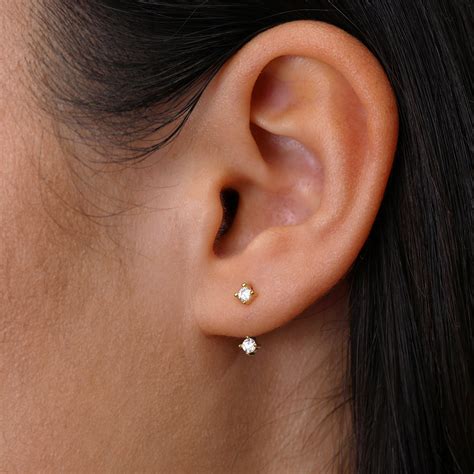 Astrid Diamond Stud Front Back Earrings | eyrfu – Eyrful Artistry