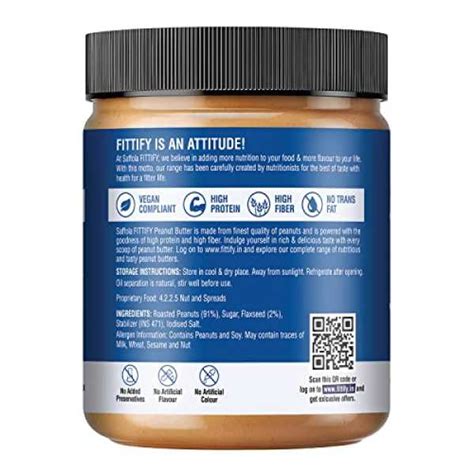Saffola FITTIFY Original Peanut Butter With Omega-3 | Extra Crunchy ...