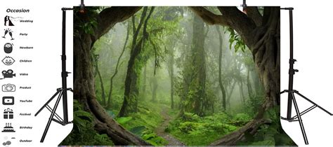Buy AOFOTO 8x6ft Forest Backdrop Tropical Jungle Rainforest Backdrops ...