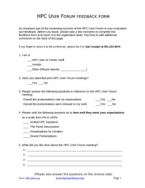 2002 DOD HPCMP USER GROUP CONFERENCE FEEDBACK Doc Template | pdfFiller