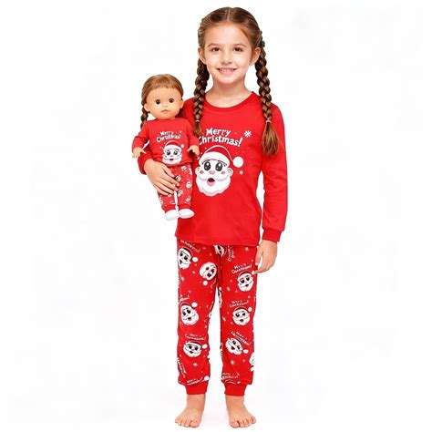 Girls Christmas Pajamas Kids Long Sleeve Pajamas Winter Nightwear ...