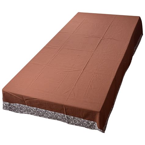 Meghaavi Plain Blue With Blue White Strip 6Seater Table Cover(Brown ...
