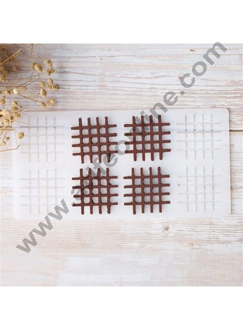 Cake Decor Silicon 8 in 1 Grid Shape Chocolate Garnishing Mould Cake I ...