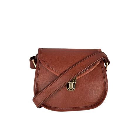 Rustic Brown Leather Compact D-Shape Sling Bag – montexoo