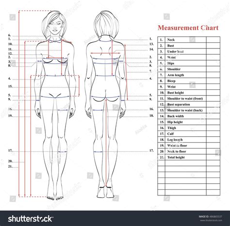 Women's Printable Body Measurement Chart - Printable Calendars AT A GLANCE