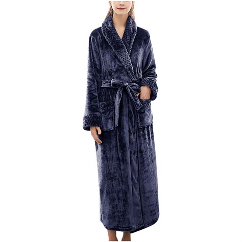 XMMSWDLA Soft Plush Women Fleece Robe, Cozy Warm Bathrobe, Fuzzy Female ...