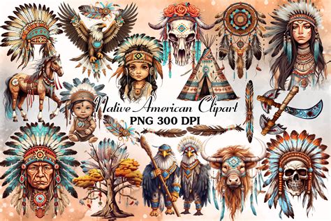 Native American Clipart Bundle Graphic by Cat Lady · Creative Fabrica