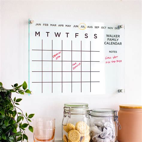 Personalised Family Acrylic Monthly Wall Calendar | Twenty-Seven