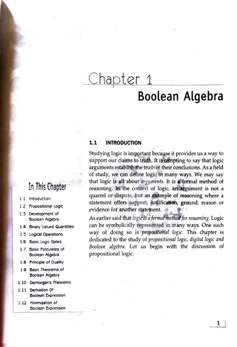 Boolean Algebra - Chapter 1 Boolean Algebra INTRODUCTION Studying logic ...