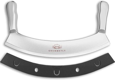 Amazon.com: 8.7 Inch Stainless Steel Mezzaluna Knife - Salad Chopper ...