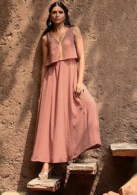 Buy Women Pink Double Layer Tunic With Attached Dotted Cape - Cape ...