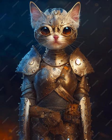 Premium Photo | A cat in a armour