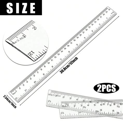 Regla Clara De Plástico De 12 Pulgadas, Regla Métrica E Imperial Para ...