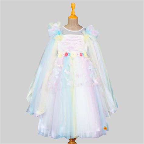 Buy Multi Sequin Butterfly Scattered Girls Gown – Mumkins