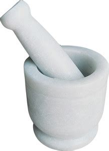 Milap Creation Mortar and Pestle set, Okhli, Silbatta, Stone White 4 ...