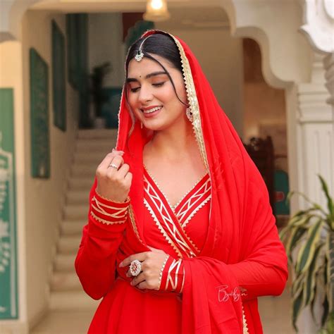 Festive Red Geogette Anarkali Suit Set With Gotapatti Lace Border ...