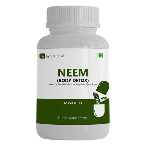 Ayoz Herbal Neem Leaf Extract Capsules - Natural Blood Purifier, Immune ...