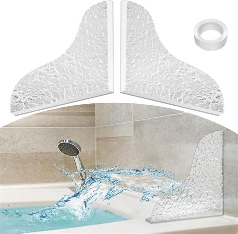 Amazon.com: XOUDOOH Shower Splash Guard, Self-Adhesive Clear Bathtub ...