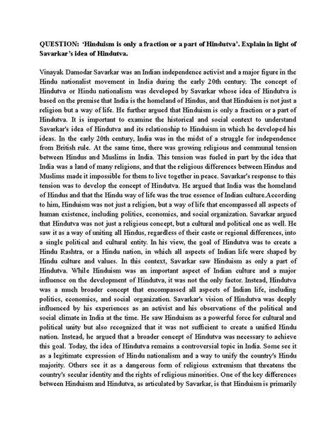 GE2 - GE - Ideas in Indian Political Thought Savarkar on Hinduism ...