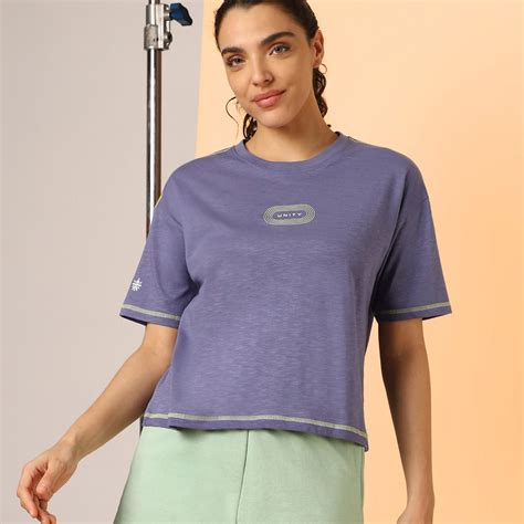 Buy Women's Purple Unity Boxy Crop fit Top Online in India | Cult Store