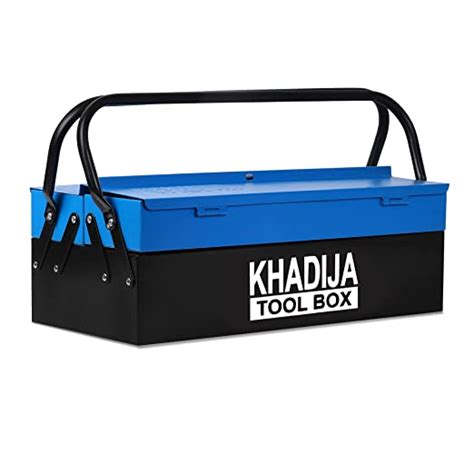 KHADIJA Metal 3 Compartment Double Handle Big Storage Professional Tool ...