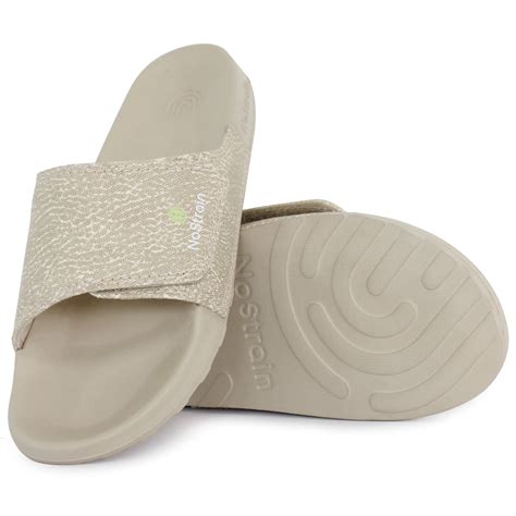 Canvas Sugar Sliders Wave Print - Sandy Beige Sliders for Women (Geva